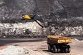 Big dump truck is mining machinery, or mining equipment to trans