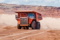 Big dump truck is mining machinery, or mining equipment to trans Royalty Free Stock Photo