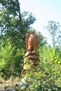 Big eagle carved from wood Royalty Free Stock Photo