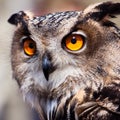 Big eagle owl in closeup Royalty Free Stock Photo