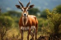 Big eastern bongo antelope. Generative AI