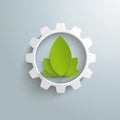 Big Eco Gear With Green Leaves PiAd Royalty Free Stock Photo