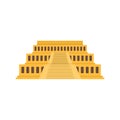 Big Egypt temple icon flat isolated vector