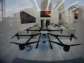 Big eight-engine carbon Multicopter drone in the store