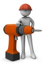 A big electric screwdriver. A reliable work tool for engineers.