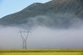 Big electricity high voltage pylon with power lines Royalty Free Stock Photo