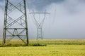 Big electricity high voltage pylon with power lines Royalty Free Stock Photo