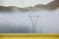 Big electricity high voltage pylon with power lines Royalty Free Stock Photo