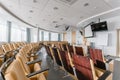 Big empty modern conference hall in luxury hotel. Audience for Speakers at Business convention and Presentation. Photo Royalty Free Stock Photo