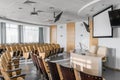 Big empty modern conference hall in luxury hotel. Audience for Speakers at Business convention and Presentation. Photo Royalty Free Stock Photo