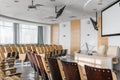 Big empty modern conference hall in luxury hotel. Audience for Speakers at Business convention and Presentation. Photo Royalty Free Stock Photo