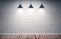 Big empty room with white brick wall Royalty Free Stock Photo