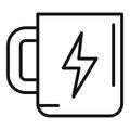 Big energy mug icon outline vector. Late work