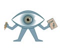 Big eye with an idea sketch book Royalty Free Stock Photo
