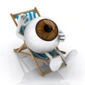 The big eye lying on beach chair