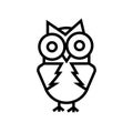 Big Eyes Owl icon vector isolated on white background, Big Eyes Owl sign , linear symbol and stroke design elements in outline Royalty Free Stock Photo