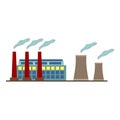 Big factory icon in flat style design. Vector Royalty Free Stock Photo