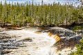 Big Falls roars across the entire width of the river. Sir Richard Squires Provincial Park Newfoundland Canada