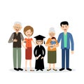 Big family with the child graduate Royalty Free Stock Photo