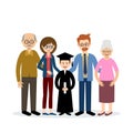 Big family with the child graduate Royalty Free Stock Photo