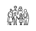 Big family children parents and grandparents Relationship mother father kids grandfather and grandmother