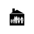 big family in house icon. Element of travel icon for mobile concept and web apps. Thin line big family in house icon can be used f Royalty Free Stock Photo