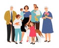 Big family with pet Royalty Free Stock Photo