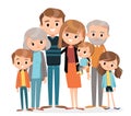 Big family portrait. Vector people Royalty Free Stock Photo