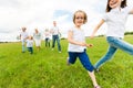 Big Family Running Royalty Free Stock Photo