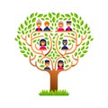 Big family tree with happy people icons Royalty Free Stock Photo