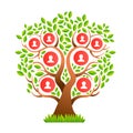 Big family tree template with people icons Royalty Free Stock Photo