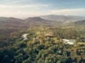 Big farm in green mountain landscape