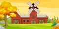 Big Farm House With Autumn Forest Background Royalty Free Stock Photo