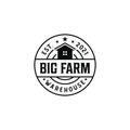 Big farm warehouse vintage retro hipster logo design elements