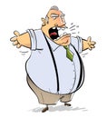 Big fat angry boss ranting Royalty Free Stock Photo