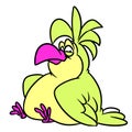 Big fat bird parody sitting illustration cartoon Royalty Free Stock Photo