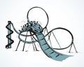 Roller coaster. Vector drawing Royalty Free Stock Photo