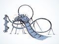 Roller coaster. Vector drawing Royalty Free Stock Photo