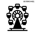 Big ferris wheel icon editable symbol design