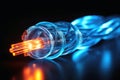A big fiber optic cable emitting light created with generative AI technology Royalty Free Stock Photo