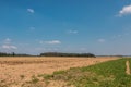 Big fields in the middle of the german countryside with hills, forests and meadows Royalty Free Stock Photo