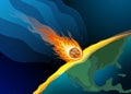 Big Fiery Meteor hitting the earth Royalty Free Stock Photo