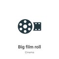 Big film roll vector icon on white background. Flat vector big film roll icon symbol sign from modern cinema collection for mobile Royalty Free Stock Photo