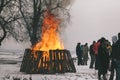 A big fire at the annual meeting of owners offroad Royalty Free Stock Photo