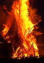 The big fire burning at night Royalty Free Stock Photo