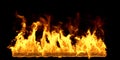 Big Fire Flame on Black Background Royalty Free Stock Photo