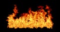 Big Fire Flame on Black Background Royalty Free Stock Photo