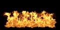 Big Fire Flame on Black Background Royalty Free Stock Photo