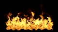 Big Fire Flame on Black Background Royalty Free Stock Photo