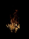 Big fire flame isolated on a black background Royalty Free Stock Photo